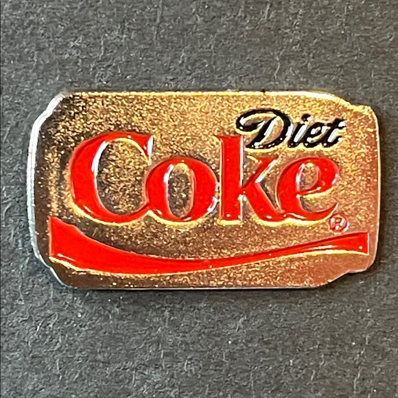 Coke Jewelry - Diet Coke Logo Enamel Brooch - Red and Silver